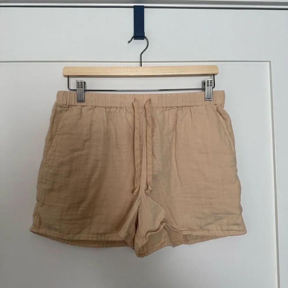 Aritzia Wilfred Free Shorts Womens S Peach Pull On Organic Cotton Beach Vacation